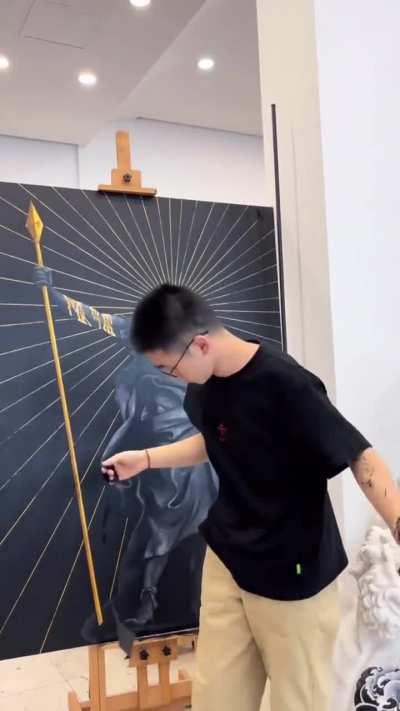The way he removes the tape to give a final look at his creations, amazing and oddly satisfying