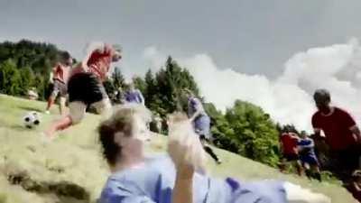 A new Austrian sport known as "Alpine Soccer"