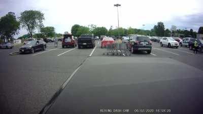 Cart jockey having a bad day.