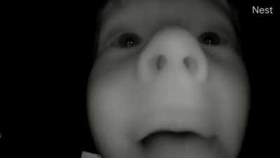 Got a new security cam, kid found it before it was installed.