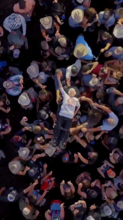 Pauline Kana officially broke the Guinness World Record for the "Oldest Person to Crowd Surf" at 99 years old