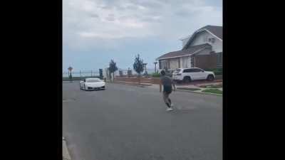 Yea jumping over a car is always a great idea and totally never went wrong...