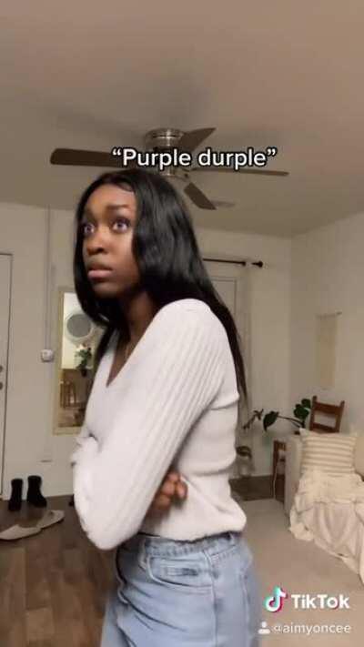 She apparently has natural purple eyes, and these are some of the comments she receives.