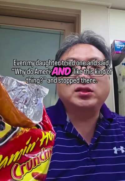 Korean man reviews Flaming Hot Cheetos