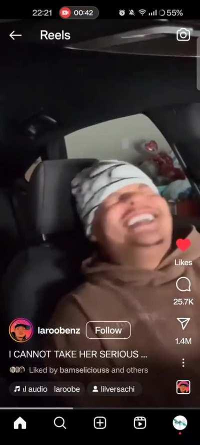 ?? "dat ain't it. I'm sorry" Laughter starts at 0:15, credit is in the bottom corner