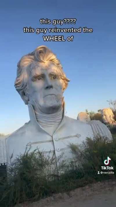 You ever stumbled upon a field of giant decaying presidential heads?