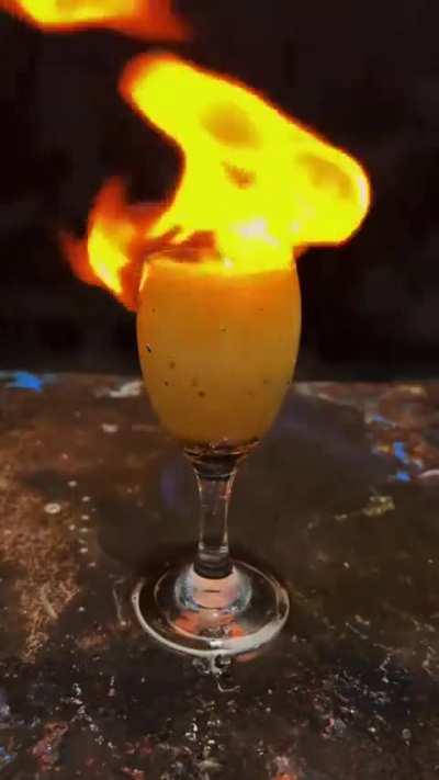 Red hot copper ball vs. Ethanol